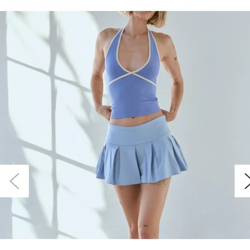 Urban Outfitters Out From Under light Blue Pleated Tennis Skort XL Preppy